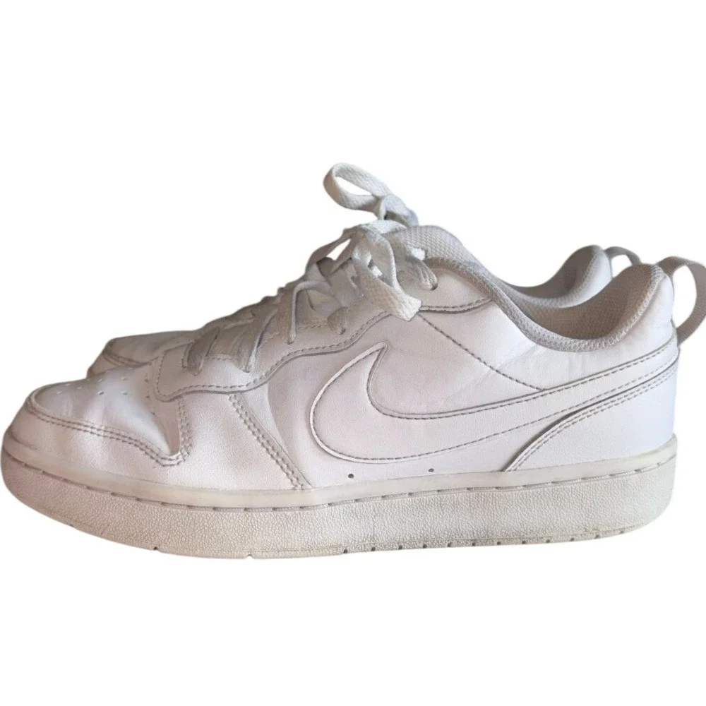 Nike Court Borough Low 2 White Leather Sneakers‎ Kids Size 6.5Y BQ5448 100
